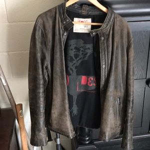 Leather bomber
